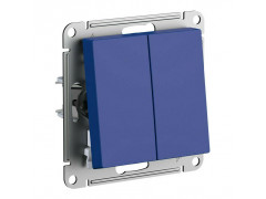 Переключатель двухклавишный Systeme Electric AtlasDesign 10A 250V аквамарин ATN001165