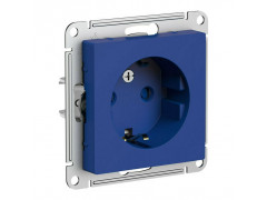 Розетка 2К+З Systeme Electric AtlasDesign 16A 250V со шторками аквамарин ATN001145