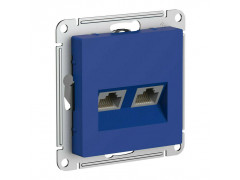Розетка компьютерная 2xRJ45 Systeme Electric AtlasDesign кат. 5Е аквамарин ATN001185