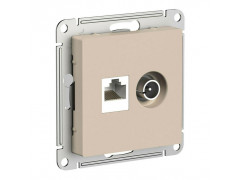 Розетка компьютерная RJ45/телевизионная TV Systeme Electric AtlasDesign кат. 5Е песочный ATN001289